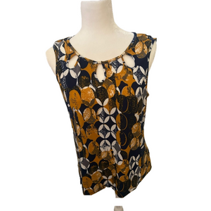 - *By Design brand Women's Sleeveless Top in Navy and Mustard